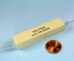 2pcs RCD Resistors 2.4 Ohm 20 Watt, 5%Tolerance PW20-2R40-JB R0003 64X13... - $8.75