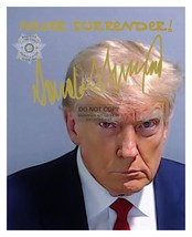President Donald Trump Mugshot Autograph Never Surrender! Enhanced 8X10 Photo - £6.67 GBP