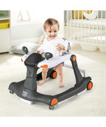 2-In-1 Baby Walker Foldable Activity Push Walker W/ Adjustable Height - £83.74 GBP