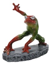 Green and Red Superhero Frog Spider Man in 3 Point Hero Pose Decor Figurine - $28.99