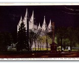 Temple Night View Centennial Conference Salt Lake City Utah UT WB Postca... - $2.92