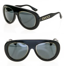 GUCCI ARIA 1152 Black Gold 001 Navigator Sunglasses GG1152S Unisex Authentic - £336.89 GBP