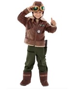 Teetot Boys Girls Aviator Pilot Costume Brown Jumpsuit Goggles Helmet Ha... - $89.42 CAD