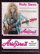 Whitesnake Rudy Sarzo 1987 Aria Pro II SB Elite Bass guitar advertisement print - £3.38 GBP