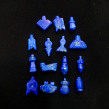 Lot Of 15 Pcs Rare Top Quality Lapis Lazuli Stone Amulets Different Shapes - $1,398.90 MXN