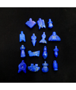 Lot Of 15 Pcs Rare Top Quality Lapis Lazuli Stone Amulets Different Shapes - $1,391.74 MXN