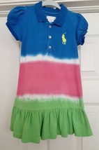 Ralph Lauren Toddler Girls S/S Dip or Tie Dye Dress with Ruffle Big Pony 24 Mo - £23.05 GBP