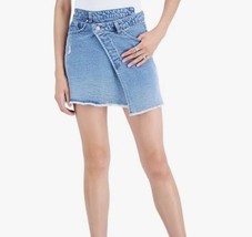 Tinseltown Asymmetrical Frayed Hem Jean Skirt Denim Medium NEW NWT - $13.37