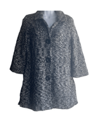 Pendleton Womens Medium Petite Black Gray Marled Knit Sweater Coat Grand... - £25.84 GBP