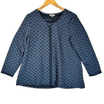 HABITAT Clothes To Live In Long Sleeve Blue &amp; Black Top Size L Tunic Fal... - $22.99