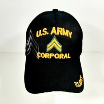 US Army Corporal Men&#39;s Ball Cap Hat Black Embroidered Acrylic - £10.10 GBP