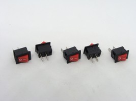 5Pcs Pack Lot KCD11 3A 250V 6A 125V AC Red IO On Off Power Switch 2 Pins 10x15mm - £7.06 GBP