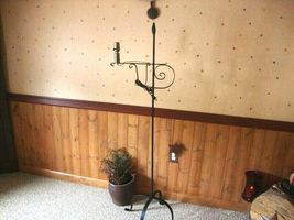 Wrought Iron Adjustable Floor Lamp with flame tip image 2
