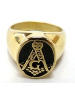 Masonic Ring, Stainless Steel Gold Plated Size 11 / 20.6 mm, Excellent C... - $28.41