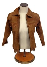 New NWT Juicy Lucy Designer 100% Suede Leather Junior Fringe Jacket Coat Size M - £27.37 GBP