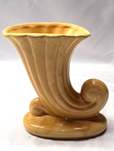 Early MCCOY Cornucopia Shell Planter Vase 6.5&quot; Marked USA - READ DESCRIP... - $24.54