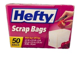 Vintage Hefty Scrap Bags 50 Count with Tear-Off Ties NIB Full Count - $36.99