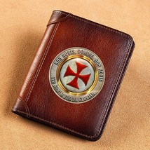  Men Wallets  Simbolo De Los Templarios Cover Short Card Holder Purse Trifold Me - £62.87 GBP