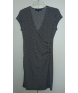 JONES NEW YORK LADIES CAP SLEEVE NAVY/WHITE POLKA DOT KNIT DRESS-S-WORN ... - $14.99