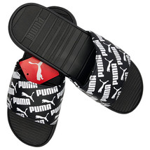 Nwt Puma Msrp $50.99 Cool Cat Bold 2 Men&#39;s Black White Slip On Slides Sandals 11 - £18.62 GBP