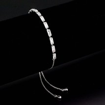 3W1661 - Rhodium Brass Bracelet with AAA Grade CZ in Clear - $518.01 MXN