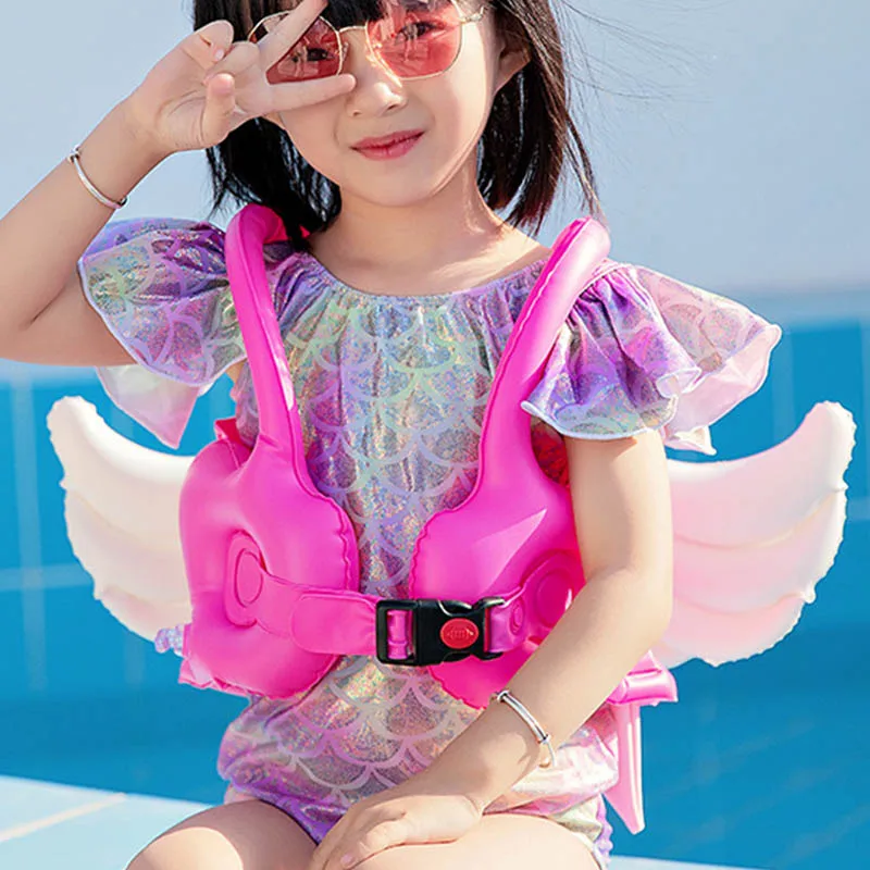2021cute inflatable baby Angel Wings float swimming ring kids Foam safety life - £13.43 GBP+