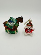 Old World Christmas Clydesdale Ornament 1st Bear 12255 Glass Blown Holiday - $272.02 MXN