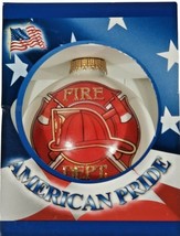 American Pride Fire Department Christmas Ornament by Krebs In Germany 3.25&quot; New - £10.24 GBP