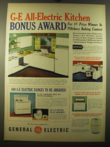 1950 General Electric Appliances Ad - G-E All-Electric Kitchen Bonus Award - £14.60 GBP