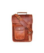 13&quot; leather messenger bag laptop case office briefcase gift for men comp... - £46.86 GBP