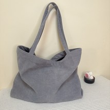 Corduroy Totes Bags for Women 2022 Shopper Girls Handbags Zipper Eco Environment - £16.15 GBP