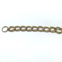 Vintage Rachel Roy Seven-Inch Twisted Gold Plated Double Curb Link Bracelet - £9.83 GBP