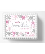 Little Snowflake Edible Image Baby Shower Edible Cake Topper Frosting Sh... - £12.16 GBP