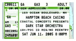 Dunkel Star Orchestra Konzert Ticket Stumpf Juni 11 2005 Hampton Neu, Ha... - £27.00 GBP
