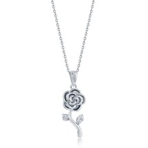 Sterling Silver Rose Flower Pendant - £29.70 GBP