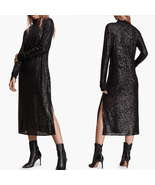 All Saints Sequin Juela Midi Dress, Black, Cocktail Holiday Party, XS (0... - $2,588.34 MXN