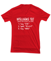 Funny TShirt Intelligence Test Red-V-Tee  - £18.63 GBP