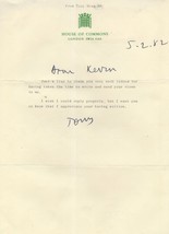 Tony benn labour mp house of commons hand signed autograph letter 147970 p thumb200