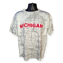 Michigan Map T-Shirt XL White 100% Cotton Gross Pointe Shirts Michigander - £14.77 GBP