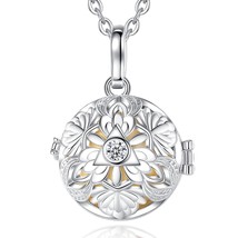 18MM Harmony Ball Flower Necklace Zircon Triangle Pendant Chime Bell Angel Calle - £20.65 GBP
