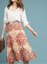 Anthropologie Luna Printed-Pleated Skirt by Akemi+Kin $118 Sz L - NWT - £51.95 GBP