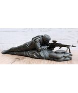 US Marine Soldier Machine Gunner Devil Dog Warrior On Bipod Stand Statue - $638.64 MXN