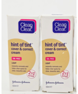Clean Clear Hint Of Tint Cover Correct Cream Oil Free Light 1.7 oz Lot of 2 - €23,93 EUR