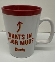 Kahlua Coffee Mug White Cup What&#39;s In Your Mug Promo item Red Interior - £5.54 GBP