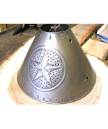 Rustic Brushed Tin Punch Metal Star Round Lamp Shade Sm bz - $108.64 CAD