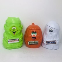 Vintage Mars Halloween Candy Bucket Blow Mold Set Of 3 Pumpkin Ghost Gob... - £38.68 GBP