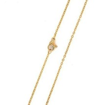 Gold Cable Chain Necklace Womens Stainless Steel 1.6mm 15-24-inch - £12.05 GBP