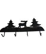 Rustic PINE Tree ELK 4 HOOK key Holder Wall Pioneer Cabin - $180.34 MXN