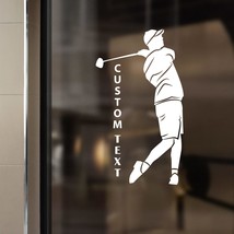 Golf Club Decal with Golf Player Hitting Shot and Personalized Text - Personaliz - £7.90 GBP+
