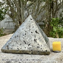 Pyrite Pyramid - genuine spiritual healing crystal mineral stone, certificated - $83.78